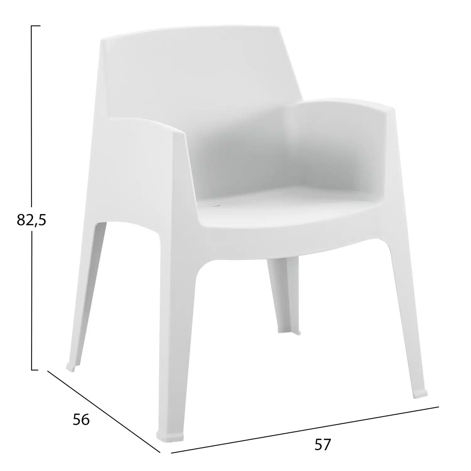 ΠΟΛΥΘΡΟΝΑ ΠΟΛΥΠΡΟΠΥΛΕΝΙΟΥ SLEEK HM6370.01 ΛΕΥΚΗ 57x56x82,5Υεκ. - Image 2