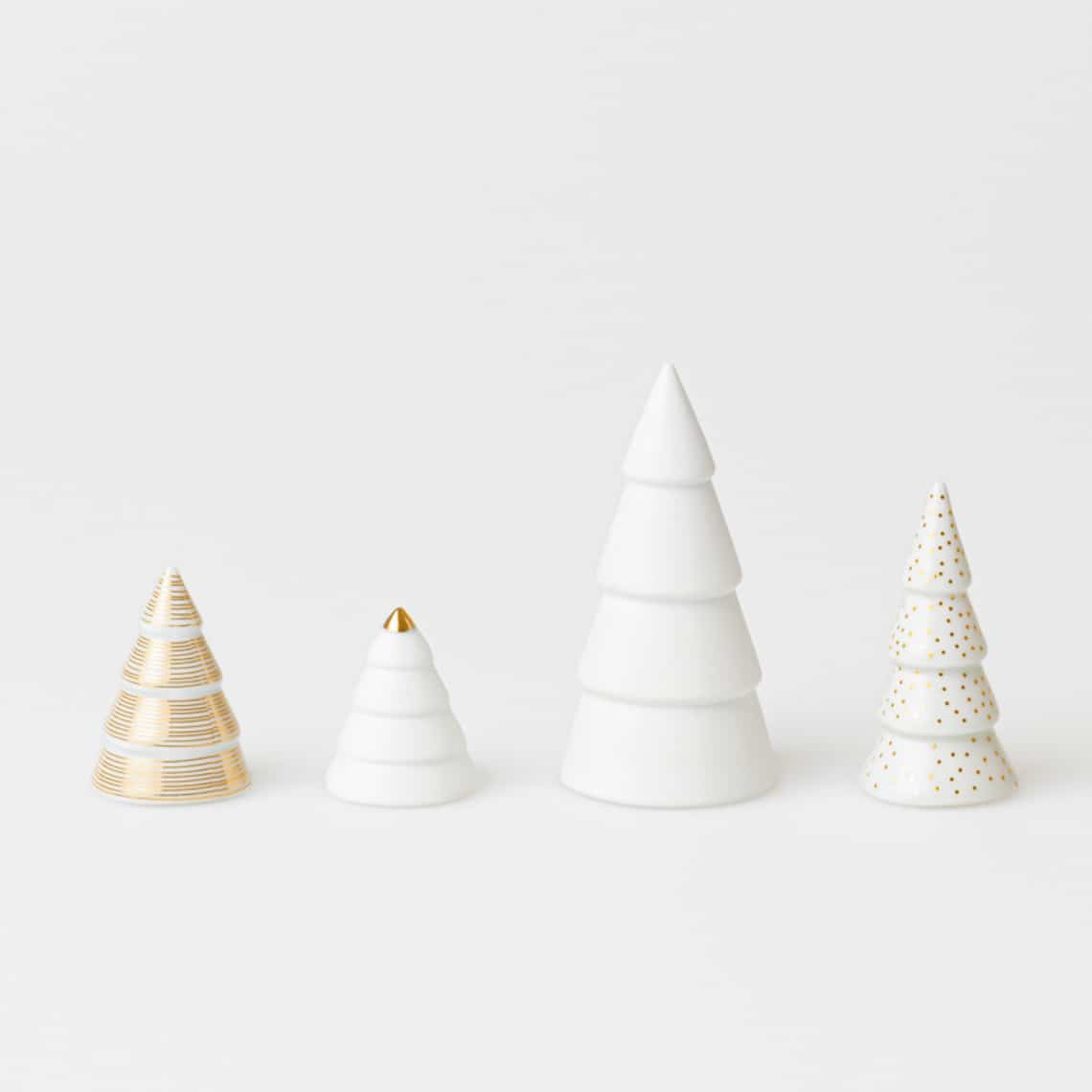raeder-set-4-porselanina-dentrakia-fir-tree-gold Raeder - Σετ 4 Πορσελάνινα Δεντράκια "Fir Tree" Gold - Image 1