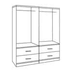 ΣΕΤ 2 ΤΜΧ ΝΤΟΥΛΑΠΑ 4ΦΥΛΛΗ ΜΕ 4 ΣΥΡΤΑΡΙΑ ZEBRANO 160X42X181 HM11349.01 - Image 2
