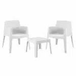 ΣΕΤ 3ΤΜΧ ΠΟΛΥΠΡΟΠΥΛΕΝΙΟΥ SLEEK HM21267.01 ΤΡΑΠΕΖΑΚΙ & 2 ΠΟΛΥΘΡΟΝΕΣ-ΛΕΥΚΟ