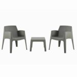 ΣΕΤ 3ΤΜΧ ΠΟΛΥΠΡΟΠΥΛΕΝΙΟΥ SLEEK HM21267.05 ΤΡΑΠΕΖΑΚΙ & 2 ΠΟΛΥΘΡΟΝΕΣ-DARK OLIVE GREEN