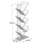 ΒΙΒΛΙΟΘΗΚΗ LIANA ΜΕΛΑΜΙΝΗΣ ΛΕΥΚΟ 46x22x128,5Yεκ.HM9028.13 - Image 2