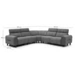 ΓΩΝΙΑΚΟΣ ΚΑΝΑΠΕΣ ΜΕ RECLINE ORACLE HM3290.01 ΓΚΡΙ ΥΦΑΣΜΑ 293x293x98Υεκ. - Image 2