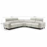 ΓΩΝΙΑΚΟΣ ΚΑΝΑΠΕΣ ΜΕ RECLINE ORACLE HM3290.02 ΜΠΕΖ ΥΦΑΣΜΑ 293x293x98Υεκ. - Image 2