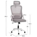 ΚΑΡΕΚΛΑ ΓΡΑΦΕΙΟΥ BLAZER HM1205.02 ΓΚΡΙ MESH-ΛΕΥΚΟΣ ΣΚΕΛΕΤΟΣ NYLON 60,5x47x85,5Υεκ. - Image 2