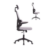 ΚΑΡΕΚΛΑ ΓΡΑΦΕΙΟΥ BASTON HM18236.02 ΓΚΡΙ MESH & ΜΑΥΡΟ PP ΣΚΕΛΕΤΟΣ 64x60x127Υεκ. - Image 4