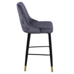 ΣΚΑΜΠΟ ΜΠΑΡ SERENITY HM8519.01 ΑΠΟ ΒΕΛΟΥΔΟ ΓΚΡΙ ΜΕ ΜΕΤΑΛΛΙΚΟ ΣΚΕΛΕΤΟ 51Χ57Χ110Υ εκ. - Image 4