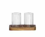 Andrea House - Σετ Αλάτι-Πιπέρι Glass Stripes Acacia - Image 2