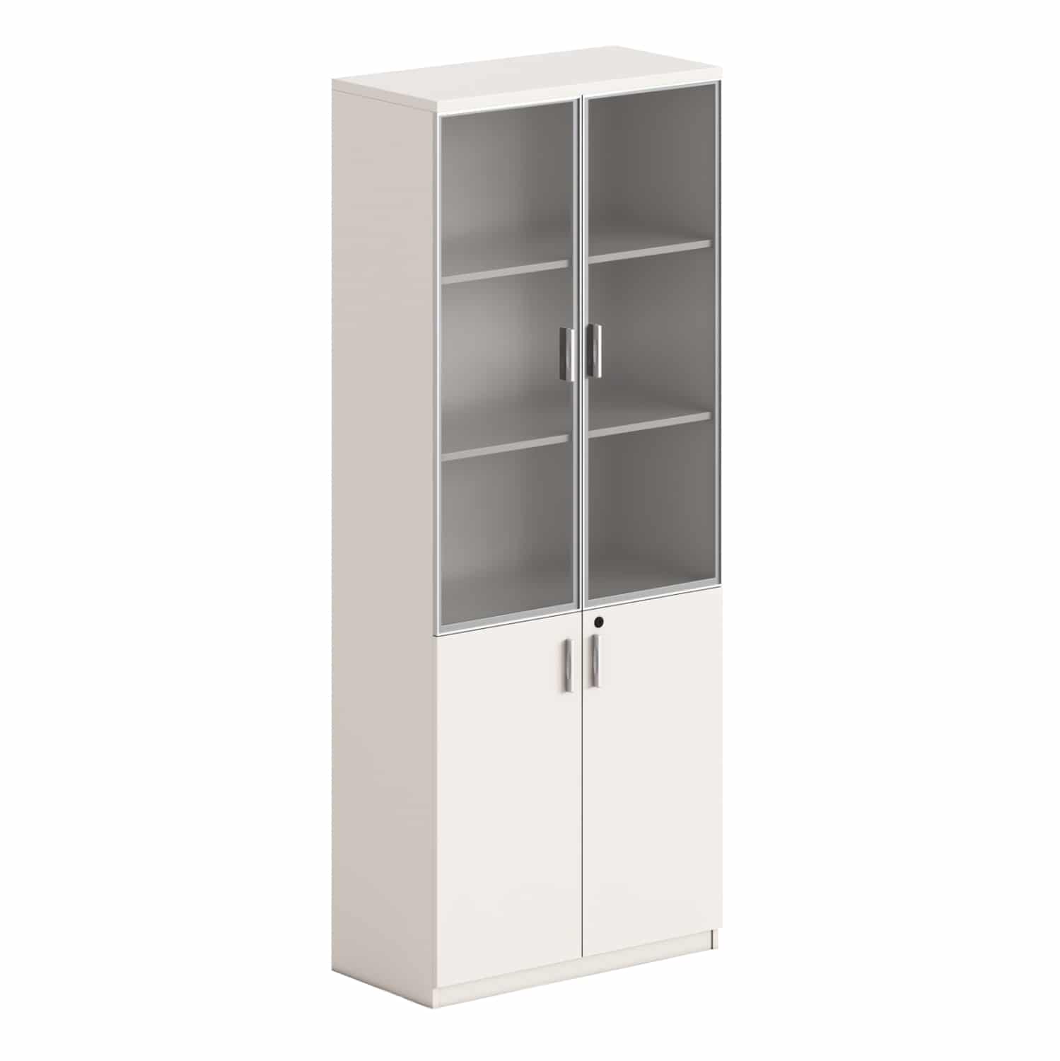 bibliothiki-fb918281-melamini-leyki-kafe ΒΙΒΛΙΟΘΗΚΗ NEWLINE HM18281 ΜΕΛΑΜΙΝΗ ΛΕΥΚΗ & ΚΑΦΕ--ΓΥΑΛΙ 80x40x200Υεκ. - Image 1