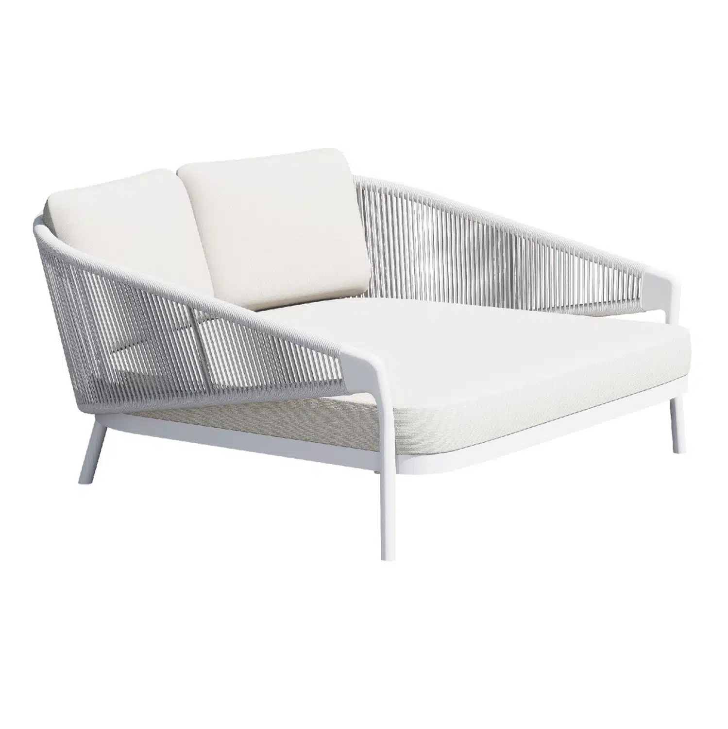 daybed-fb9647402-leyko-aloyminio-schoini DAYBED ΣΕΙΡΑ XANTION HM6474.02 ΛΕΥΚΟ ΑΛΟΥΜΙΝΙΟ--ΣΧΟΙΝΙ--OLEFIN 157x149x80Υεκ - Image 1