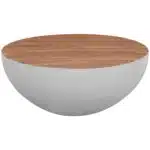ΔΙΑΚΟΣΜΗΤΙΚΟ ΤΡΑΠΕΖΙ ΣΑΛΟΝΙΟΥ BOWL Φ91x38,5Yεκ. ΛΕΥΚΟ ΜΕ ΞΥΛΟ ΑΚΑΚΙΑΣ HM8717.23 Β'ΔΙΑΛΟΓΗΣ