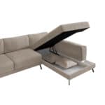 ΚΑΝΑΠΕΣ ΚΡΕΒΑΤΙ ΔΕΞΙΑ ΓΩΝΙΑ ZENORA HM3337.03R ΜΠΕΖ ΥΦΑΣΜΑ 304x212x80Υεκ - Image 6