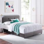 ΚΡΕΒΑΤΙ DOLORES ΑΠΟ ΓΚΡΙ ΒΕΛΟΥΔΟ HM637.10 ΓΙΑ ΣΤΡΩΜΑ 150x200 εκ. - Image 2