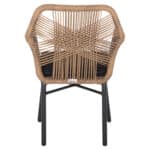 ΠΟΛΥΘΡΟΝΑ TOPIN HM6048.02 ΑΛΟΥΜΙΝΙΟ ΜΑΥΡΟ-P.E. RATTAN ΜΠΕΖ-ΜΑΞΙΛΑΡΙ ΜΑΥΡΟ 57x65x84Υ εκ - Image 6