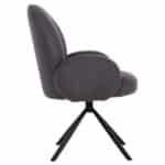 ΠΟΛΥΘΡΟΝΑ ΠΕΡΙΣΤΡΕΦ. WINON HM9778.01 ΓΚΡΙ TEDDY ΥΦΑΣΜΑ-ΜΑΥΡΟ ΜΕΤΑΛΛΟ 65x67x92Υ εκ. - Image 4