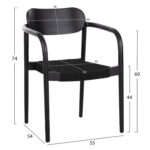 ΣΕΤ ΤΡΑΠΕΖΑΡΙΑΣ 5ΤΜΧ OSLO HM21075.01 ΣΤΡΟΓΓΥΛΟ ΤΡΑΠΕΖΙ Φ120εκ. & 4 ΚΑΡΕΚΛΕΣ-ΜΑΥΡΟ - Image 3