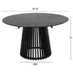 ΣΕΤ ΤΡΑΠΕΖΑΡΙΑΣ 5ΤΜΧ CANOP HM21077.02 ΣΤΡΟΓΓΥΛΟ ΤΡΑΠΕΖΙ Φ150εκ.& 4 ΚΑΡΕΚΛΕΣ-ΜΑΥΡΟ - Image 3