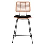 ΣΚΑΜΠΟ ΜΕΣΑΙΟΥ ΥΨΟΥΣ ALLEGRA HM5644 ΜΕΤΑΛΛΙΚΟ ΜΕ WICKER ΣΕ ΜΠΕΖ ΑΠΟΧΡΩΣΗ 55x56x107 εκ. - Image 3
