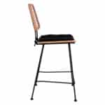 ΣΚΑΜΠΟ ΜΕΣΑΙΟΥ ΥΨΟΥΣ ALLEGRA HM5644 ΜΕΤΑΛΛΙΚΟ ΜΕ WICKER ΣΕ ΜΠΕΖ ΑΠΟΧΡΩΣΗ 55x56x107 εκ. - Image 4