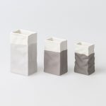 Raeder - Μίνι Βάζα Πορσελάνης Paper Bags Σετ 3 Grey