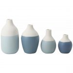 Raeder - Σετ 4 τμχ Βάζα Πορσελάνης Mini Bottles Blue