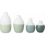 Raeder - Σετ 4 τμχ Βάζα Πορσελάνης Mini Bottles Green