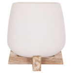 ΓΛΑΣΤΡΑ ΕΣ.ΧΩΡΟΥ FRELLO HM4674.02S ΛΕΥΚΟ FIBER CEMENT--TEAK ΒΑΣΗ 14,5x14,5x16Υεκ. - Image 3