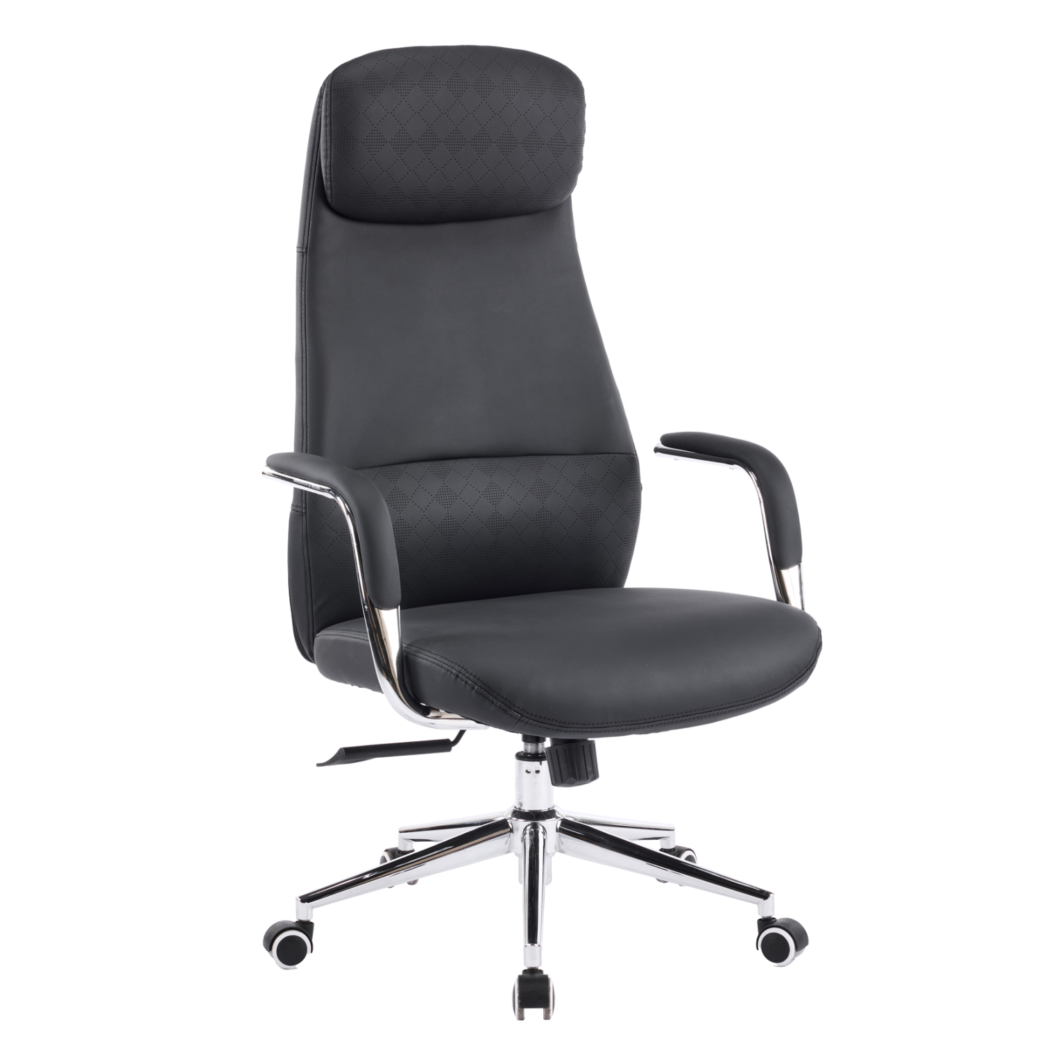 karekla-grafeioy-fb91835401-mayro-pu-der ΚΑΡΕΚΛΑ ΓΡΑΦΕΙΟΥ SONTY HM18354.01 ΜΑΥΡΟ PU ΔΕΡΜΑ--ΒΑΣΗ ΧΡΩΜΙΟΥ 67x68x125Υεκ - Image 1