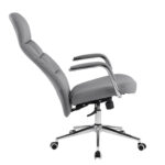 ΚΑΡΕΚΛΑ ΓΡΑΦΕΙΟΥ TEETER HM18355.10 ΓΚΡΙ PU ΔΕΡΜΑ--ΒΑΣΗ ΧΡΩΜΙΟΥ 67x66x121Υεκ - Image 8