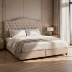 ΚΡΕΒΑΤΙ MALENA HM638.22 ΜΠΕΖ ΥΦΑΣΜΑ Τ. NUBUCK ΓΙΑ ΣΤΡΩΜΑ 150x200εκ. - Image 2