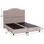 ΚΡΕΒΑΤΙ MALENA HM638.22 ΜΠΕΖ ΥΦΑΣΜΑ Τ. NUBUCK ΓΙΑ ΣΤΡΩΜΑ 150x200εκ. - Image 3