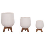 ΣΕΤ 3 ΓΛΑΣΤΡΕΣ ΜΕ TEAK ΒΑΣΕΙΣ TRYLL HM4681.02 FIBER CEMENT ΛΕΥΚΟ - Image 5