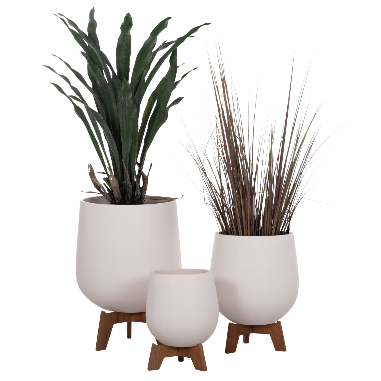 set-3-glastres-me-xylines-baseis-fb94681 ΣΕΤ 3 ΓΛΑΣΤΡΕΣ ΜΕ TEAK ΒΑΣΕΙΣ TRYLL HM4681.02 FIBER CEMENT ΛΕΥΚΟ - Image 1