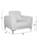 ΣΕΤ ΣΑΛΟΝΙΟΥ 3ΤΜΧ KENZIE ΜΕ ΛΕΥΚΟ PU HM10329.01 - Image 2