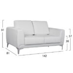 ΣΕΤ ΣΑΛΟΝΙΟΥ 3ΤΜΧ KENZIE ΜΕ ΛΕΥΚΟ PU HM10329.01 - Image 3