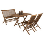 ΣΕΤ ΤΡΑΠΕΖΑΡΙΑΣ ΕΞΩΤ. ΧΩΡΟΥ 4ΤΜΧ KENDALL HM11953 ΜΑΣΙΦ ΞΥΛΟ TEAK ΦΥΣΙΚΟ - Image 6