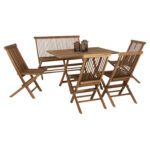 ΣΕΤ ΤΡΑΠΕΖΑΡΙΑΣ ΕΞΩΤ. ΧΩΡΟΥ 6ΤΜΧ KENDALL HM11954 ΜΑΣΙΦ ΞΥΛΟ TEAK ΦΥΣΙΚΟ - Image 6