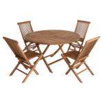 ΣΕΤ ΤΡΑΠΕΖΑΡΙΑΣ ΕΞΩΤ. ΧΩΡΟΥ 5ΤΜΧ KENDALL HM11956 ΜΑΣΙΦ ΞΥΛΟ TEAK ΦΥΣΙΚΟ - Image 4