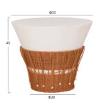 ΤΡΑΠΕΖΙ ΣΑΛΟΝΙΟΥ PERRAL HM18164.02L FIBER CEMENT ΛΕΥΚΟ-ΦΥΣΙΚΟ RATTAN--Φ55x45Υεκ - Image 2