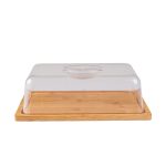 ESTIA ΒΑΣΗ ΤΥΡΙΩΝ BAMBOO ESSENTIALS ΜΕ ΠΛΑΣΤΙΚΌ ΚΑΠΑΚΙ 24x18x7.5cm - Image 2