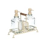 ESTIA ΔΟΧΕΙΑ ΥΓΡΟΥ ΠΙΑΤΩΝ ALLURE 2x300ml ΜΕ ΜΕΤΑΛΛΙΚΗ ΒΑΣΗ & ΘΗΚΗ ΓΙΑ ΣΦΟΥΓΓΑΡΙ IVORY - Image 2
