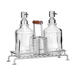 ESTIA ΔΟΧΕΙΑ ΥΓΡΟΥ ΠΙΑΤΩΝ ALLURE 2x300ml ΜΕ ΜΕΤΑΛΛΙΚΗ ΒΑΣΗ & ΘΗΚΗ ΓΙΑ ΣΦΟΥΓΓΑΡΙ ΑΣΗΜΙ - Image 2