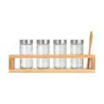 ESTIA ΔΟΧΕΙΑ ΜΠΑΧΑΡΙΚΩΝ BAMBOO ESSENTIALS ΓΥΑΛΙΝΑ ΣΕΤ 6 ΤΕΜ ΜΕ ΜΕΤΑΛΛΙΚΟ ΚΑΠΑΚΙ & ΒΑΣΗ BAMBOO ΜΕ ΚΟΥ - Image 2