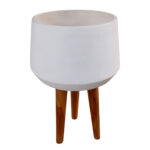 ΓΛΑΣΤΡΑ ΕΣΩΤ.ΧΩΡΟΥ QUAN HM4680.02L FIBER CEMENT ΛΕΥΚΟ--ΒΑΣΗ TEAK Φ40x85Υεκ