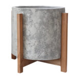 ΓΛΑΣΤΡΑ ΕΣΩΤ.ΧΩΡΟΥ HOFF HM4682.03M FIBER CEMENT ΓΚΡΙ-TEAK ΒΑΣΗ Φ39x40Υεκ