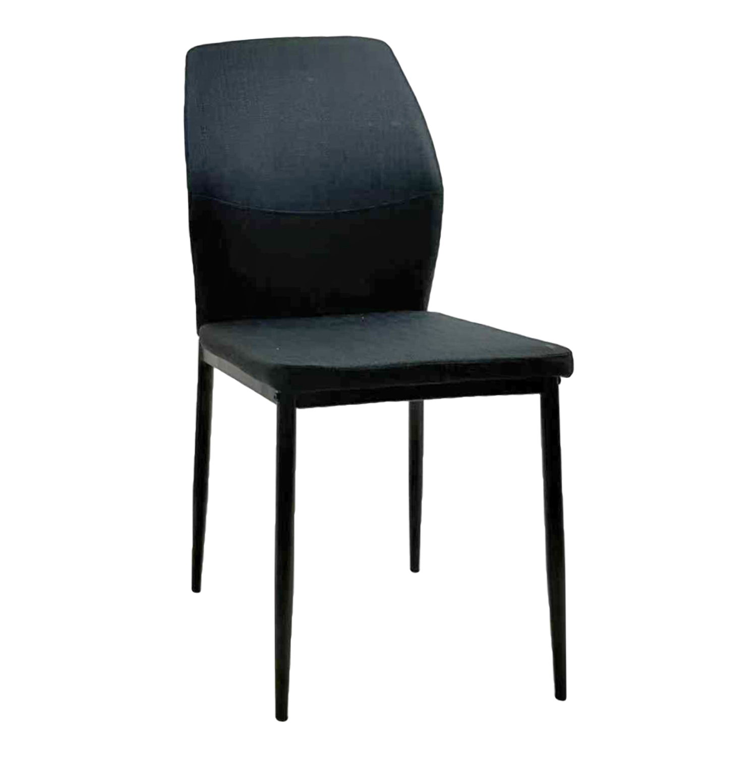 karekla-trapezarias-fb91834602-mayro-yfa ΚΑΡΕΚΛΑ ΤΡΑΠΕΖΑΡΙΑΣ DIAZ HM18346.02 ΜΑΥΡΟ ΥΦΑΣΜΑ & ΜΕΤΑΛΛΙΚΑ ΠΟΔΙΑ 41,5x52x87Υεκ. - Image 1