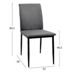 ΚΑΡΕΚΛΑ ΤΡΑΠΕΖΑΡΙΑΣ PERKY HM18347.01 ΓΚΡΙ ΥΦΑΣΜΑ-ΜΕΤΑΛ. ΠΟΔΙΑ ΜΑΥΡΑ 42x58x89,5Υεκ - Image 2