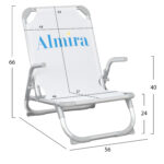 ΚΑΡΕΚΛΑΚΙ ΠΑΡΑΛΙΑΣ ΨΗΛΗ ΠΛΑΤΗ ALMIRA HM5053.03 ΒΑΡΕΩΣ ΤΥΠΟΥ ΛΕΥΚΟ ΑΛΟΥΜΙΝΙΟΥ 56x70x66 εκ. - Image 2