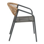 ΠΟΛΥΘΡΟΝΑ HOMAN HM6430.01 ΓΚΡΙ ΜΕΤΑΛΛΟ & TEXTILENE--ΜΠΕΖ P.E.RATTAN 53,5x62x75Υεκ - Image 4