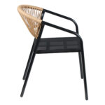 ΠΟΛΥΘΡΟΝΑ HOMAN HM6430.03 ΜΑΥΡΟ ΜΕΤΑΛΛΟ & TEXTILENE--ΜΠΕΖ P.E.RATTAN 53,5x62x75Υεκ - Image 4